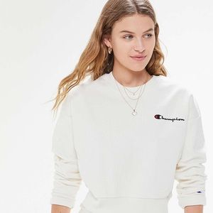 CHAMPION X UO EXCLUSIVE CORDUROY CREAM CREWNECK